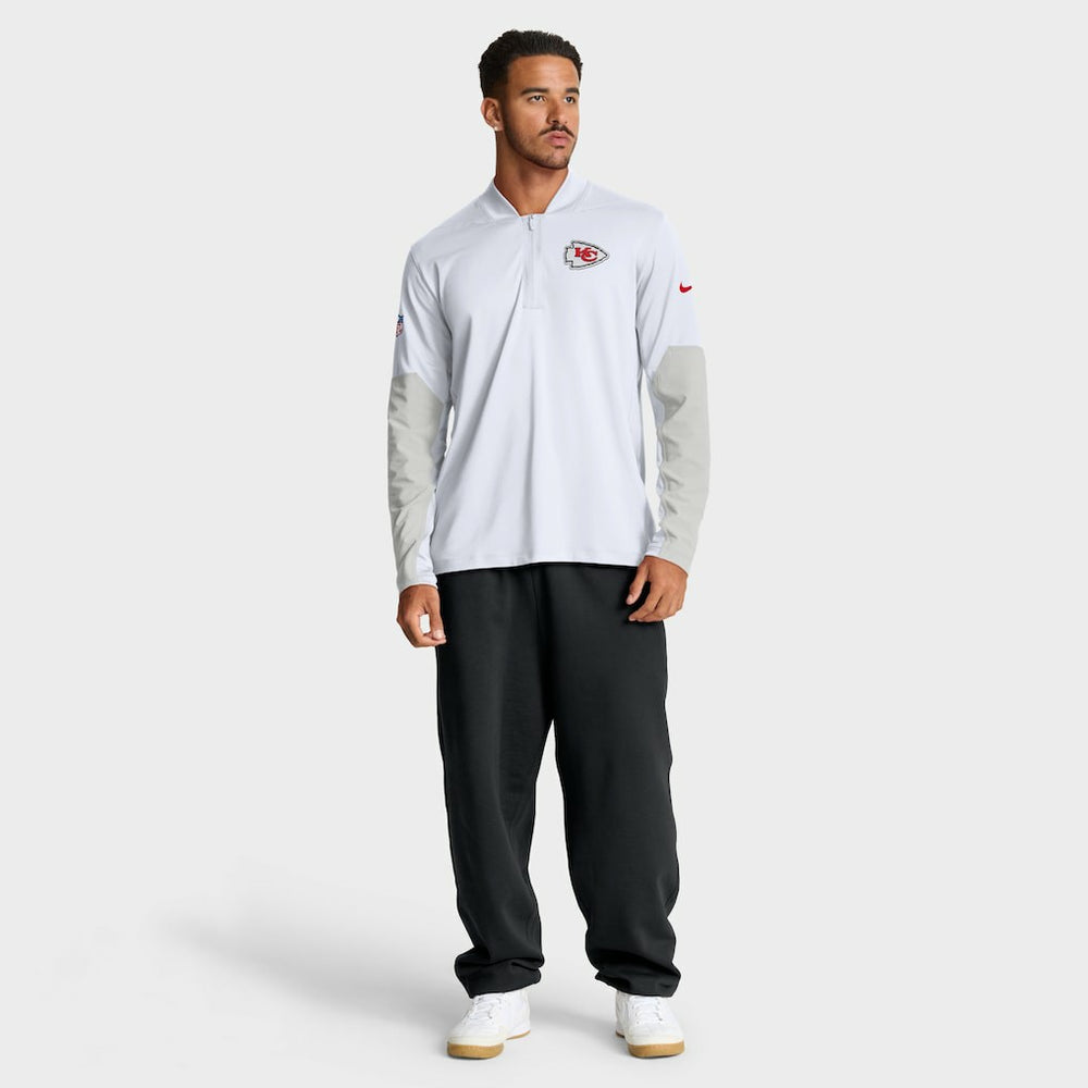 Kansas City Chiefs Sideline Dri-FIT Half-Zip Pullover White - Nike