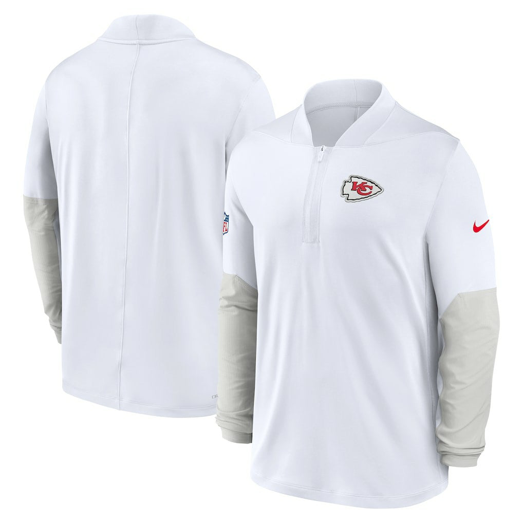 Kansas City Chiefs Sideline Dri-FIT Half-Zip Pullover White - Nike