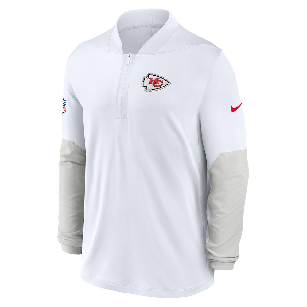Kansas City Chiefs Sideline Dri-FIT Half-Zip Pullover White - Nike