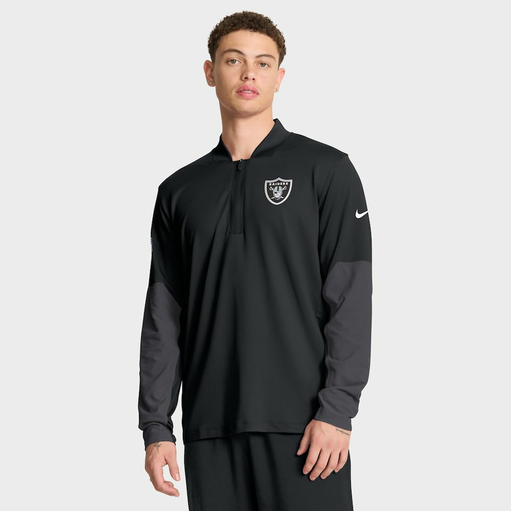 Las Vegas Raiders Sideline Dri-FIT Half-Zip Pullover Black - Nike