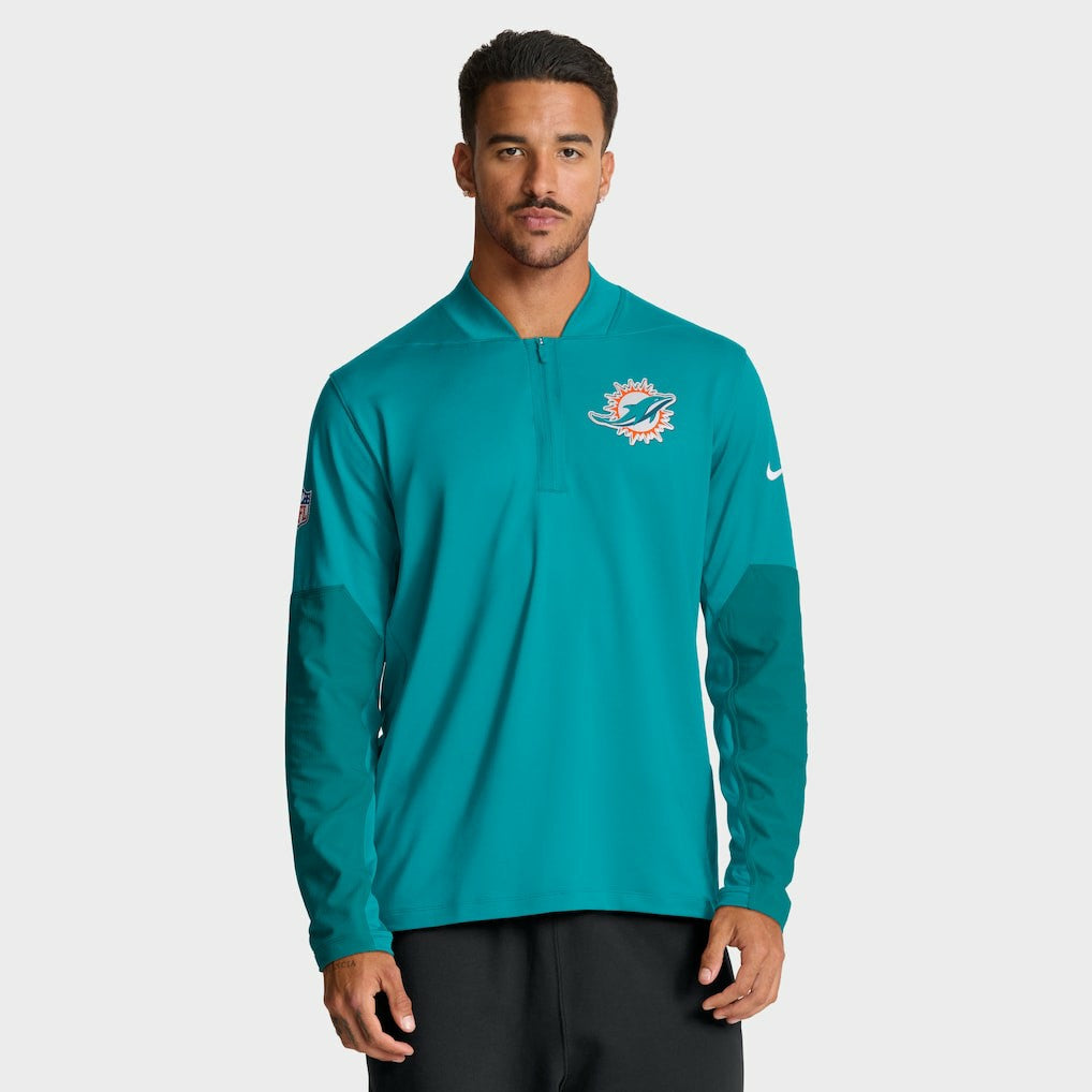 Miami Dolphins Sideline Dri-FIT Half-Zip Pullover Aqua - Nike