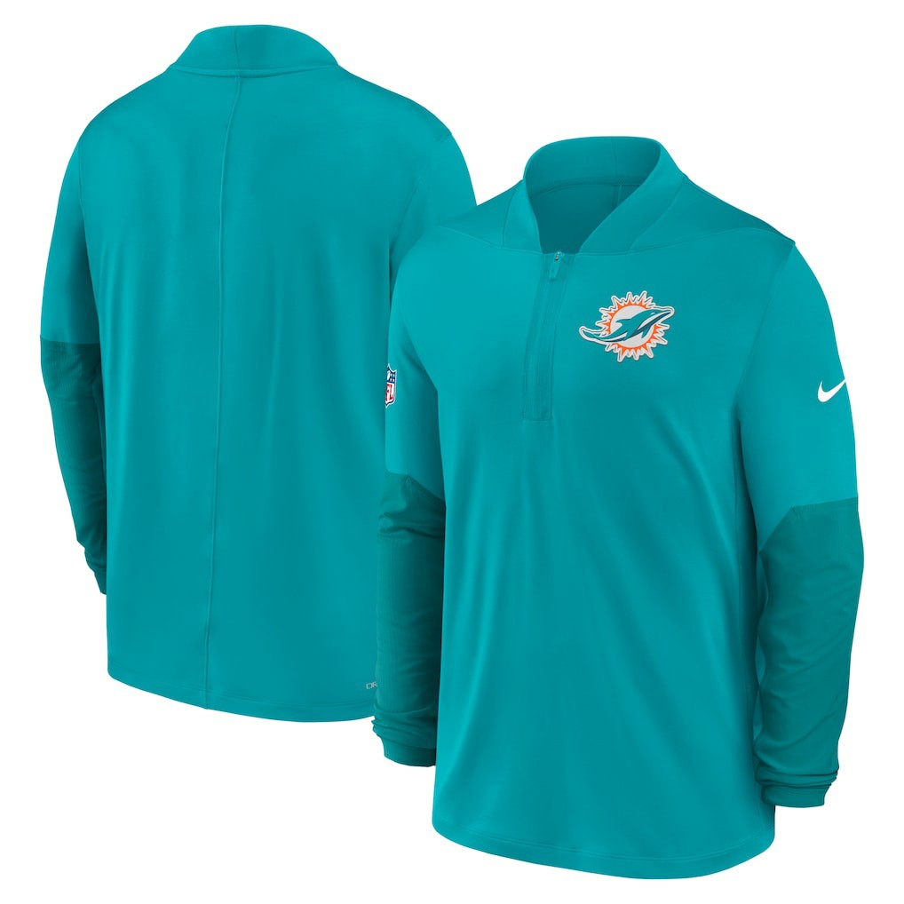 Miami Dolphins Sideline Dri-FIT Half-Zip Pullover Aqua - Nike