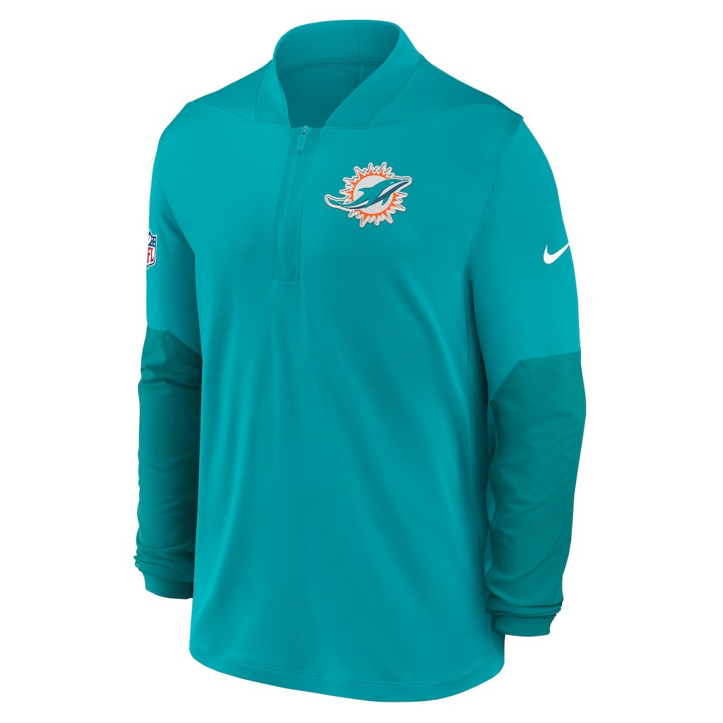 Miami Dolphins Sideline Dri-FIT Half-Zip Pullover Aqua - Nike
