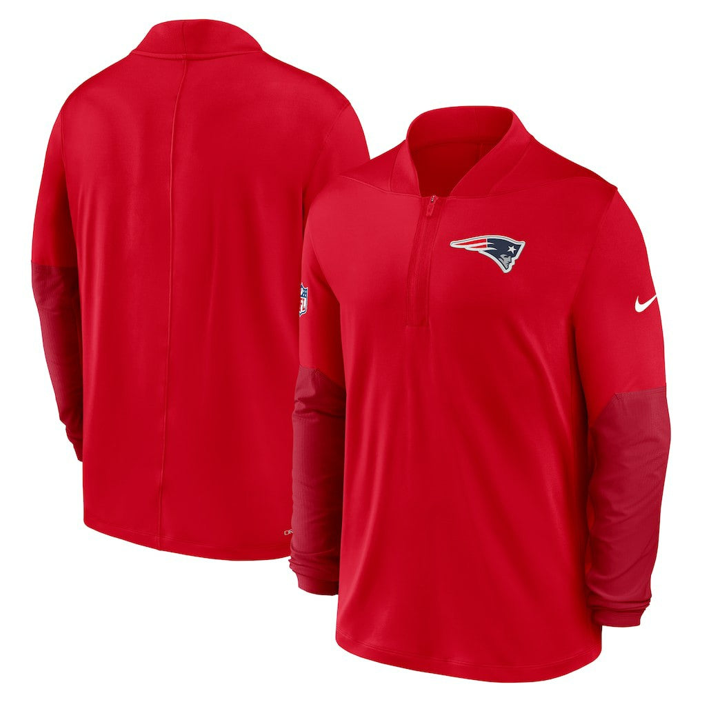 New England Patriots Sideline Dri-FIT Half-Zip Pullover Red - Nike