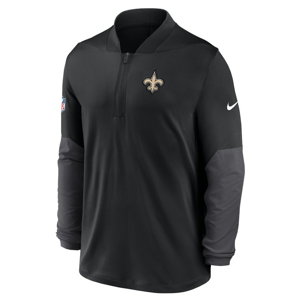 New Orleans Saints Sideline Dri-FIT Half-Zip Pullover Black - Nike
