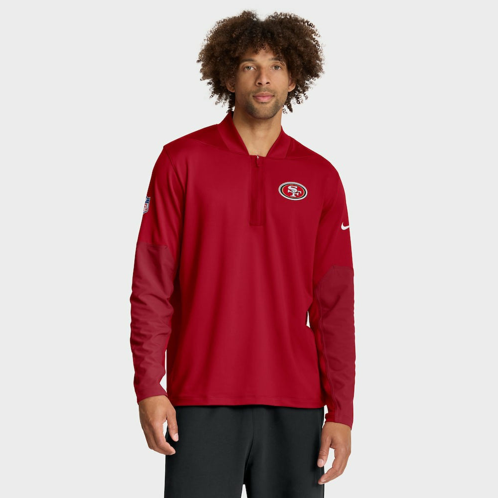 San Francisco 49ers Sideline Dri-FIT Half-Zip Pullover Scarlet - Nike
