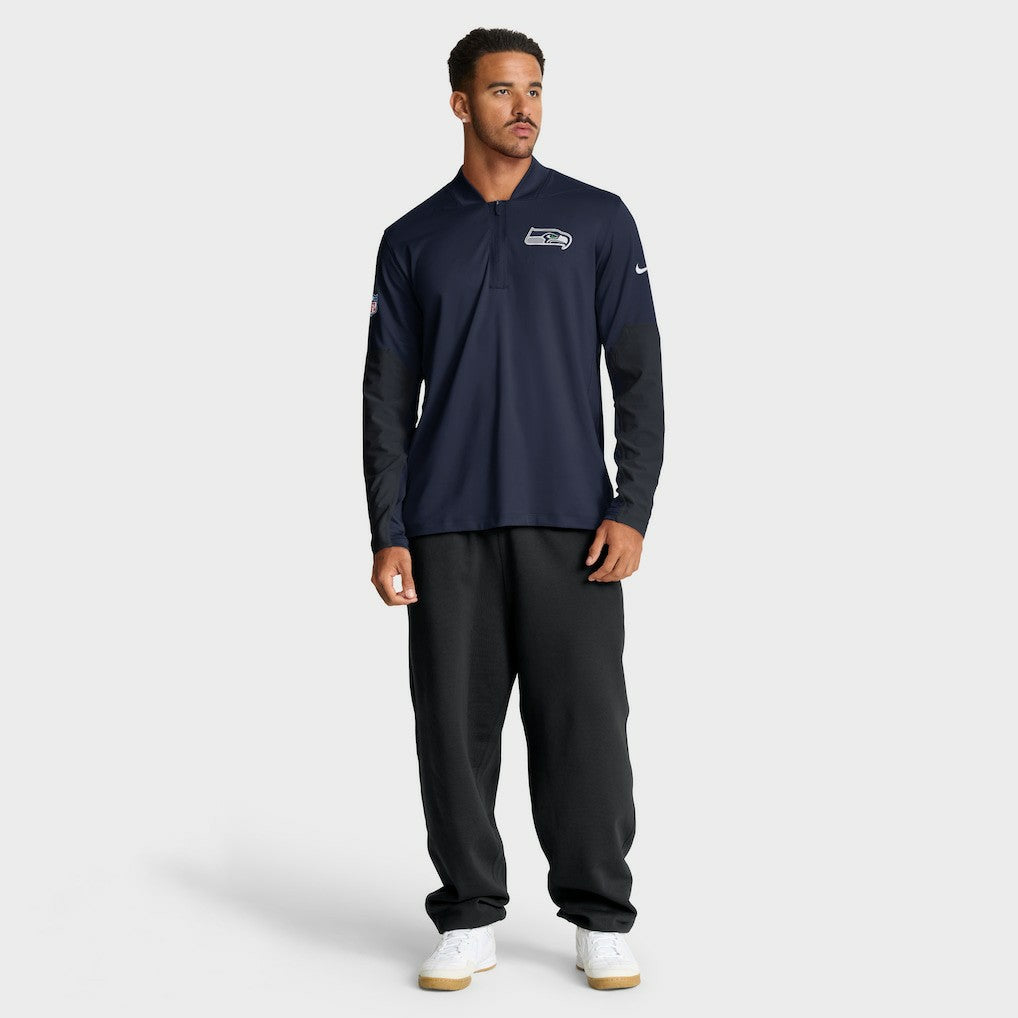 Seattle Seahawks Sideline Dri-FIT Half-Zip Pullover College Navy - Nike