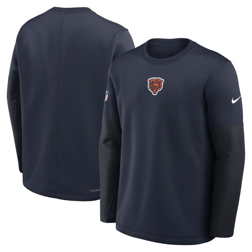 Chicago Bears Sideline Coach Therma-FIT Long Sleeve T-Shirt Navy - Nike