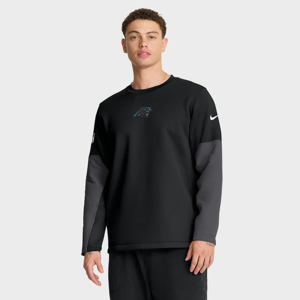 Carolina Panthers Sideline Coach Therma-FIT Long Sleeve T-Shirt Black - Nike