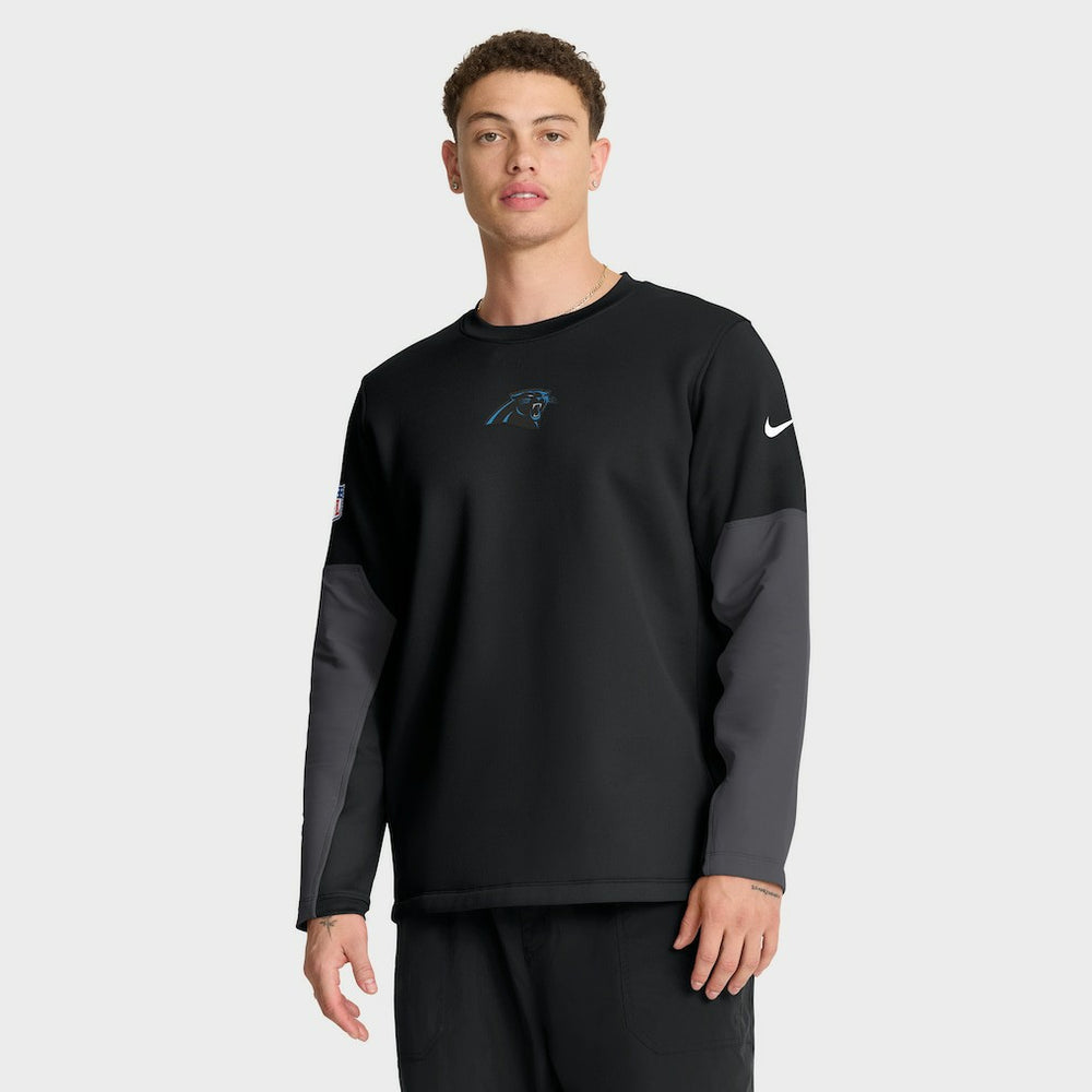 Carolina Panthers Sideline Coach Therma-FIT Long Sleeve T-Shirt Black - Nike