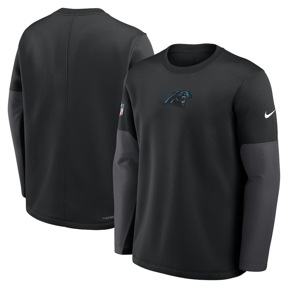 Carolina Panthers Sideline Coach Therma-FIT Long Sleeve T-Shirt Black - Nike
