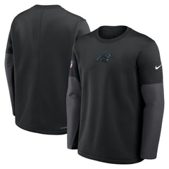 Carolina Panthers Sideline Coach Therma-FIT Long Sleeve T-Shirt Black - Nike
