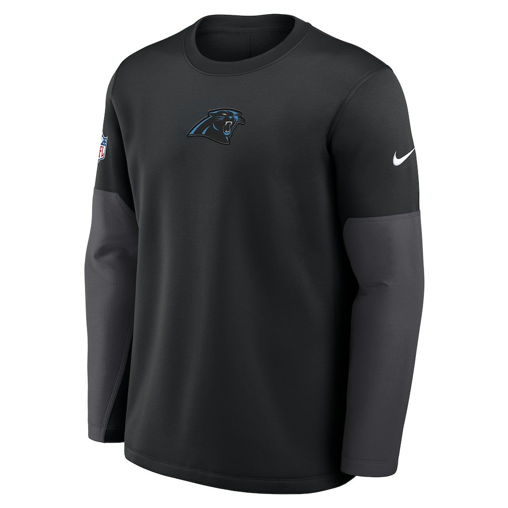 Carolina Panthers Sideline Coach Therma-FIT Long Sleeve T-Shirt Black - Nike