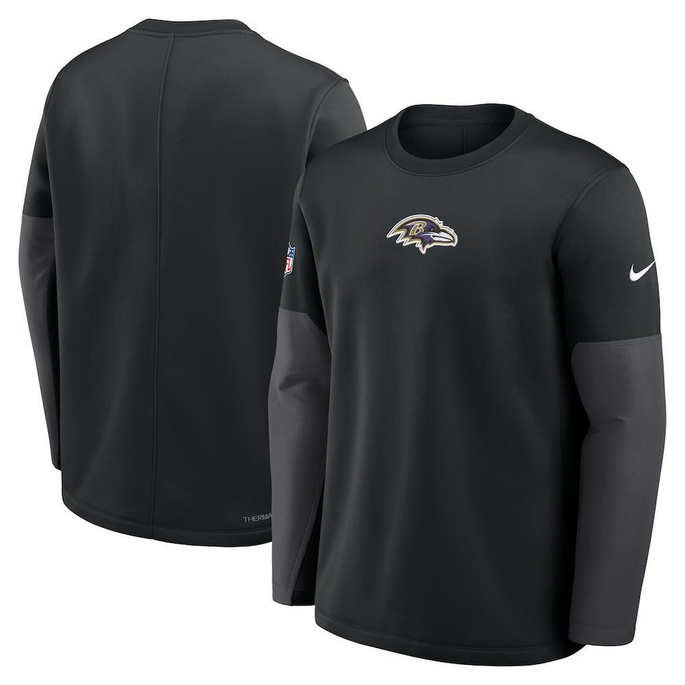 Baltimore Ravens Sideline Coach Therma-FIT Long Sleeve T-Shirt Black - Nike