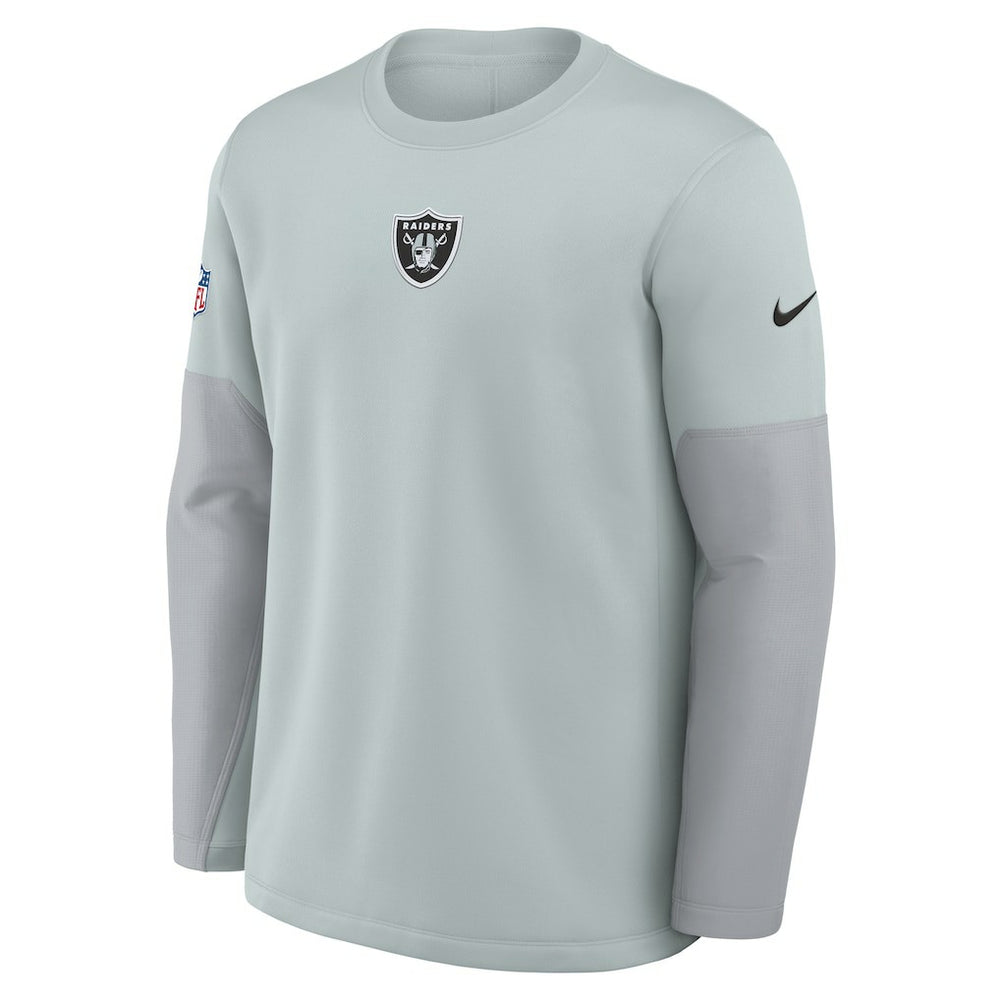 Las Vegas Raiders Sideline Coach Therma-FIT Long Sleeve T-Shirt Silver - Nike