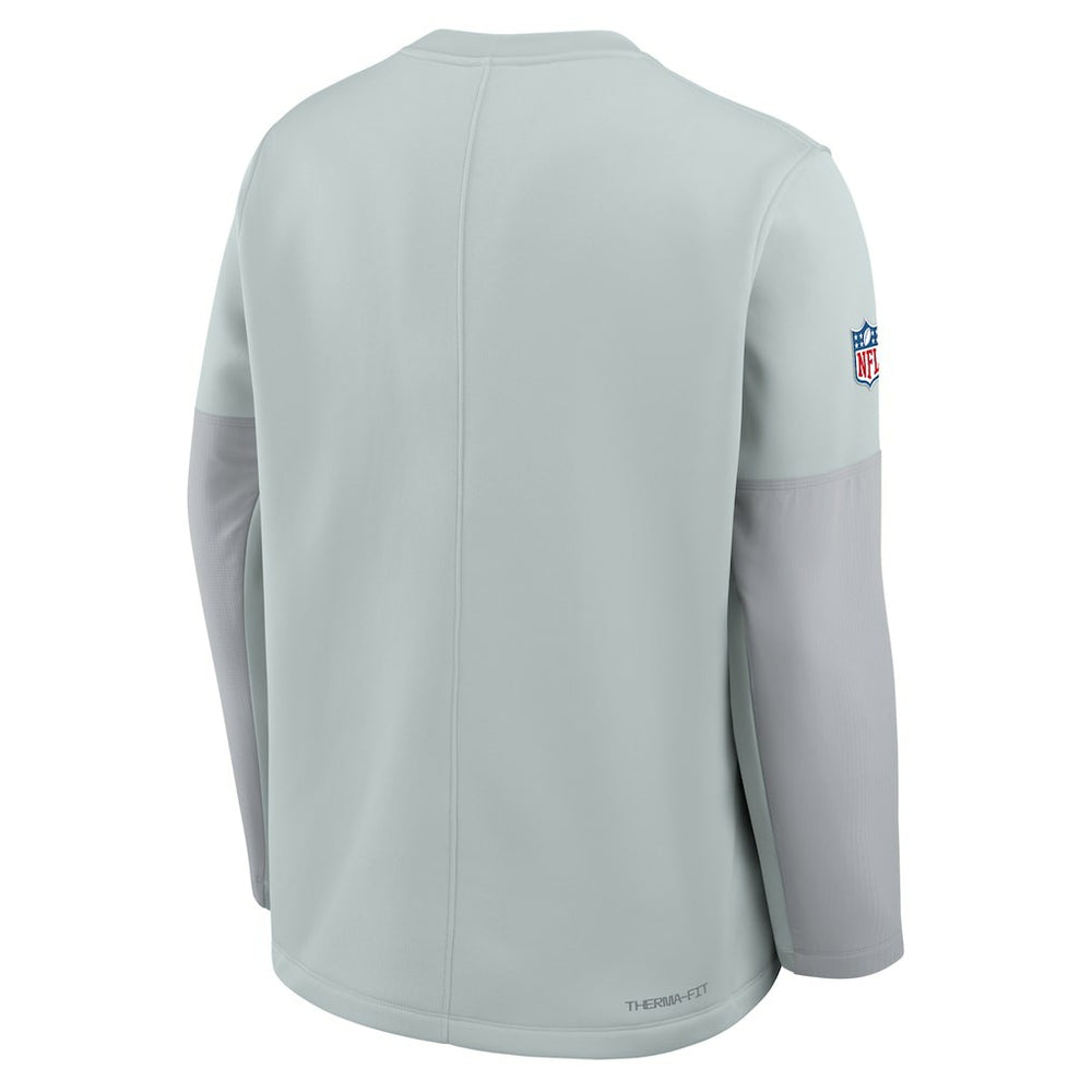 Las Vegas Raiders Sideline Coach Therma-FIT Long Sleeve T-Shirt Silver - Nike