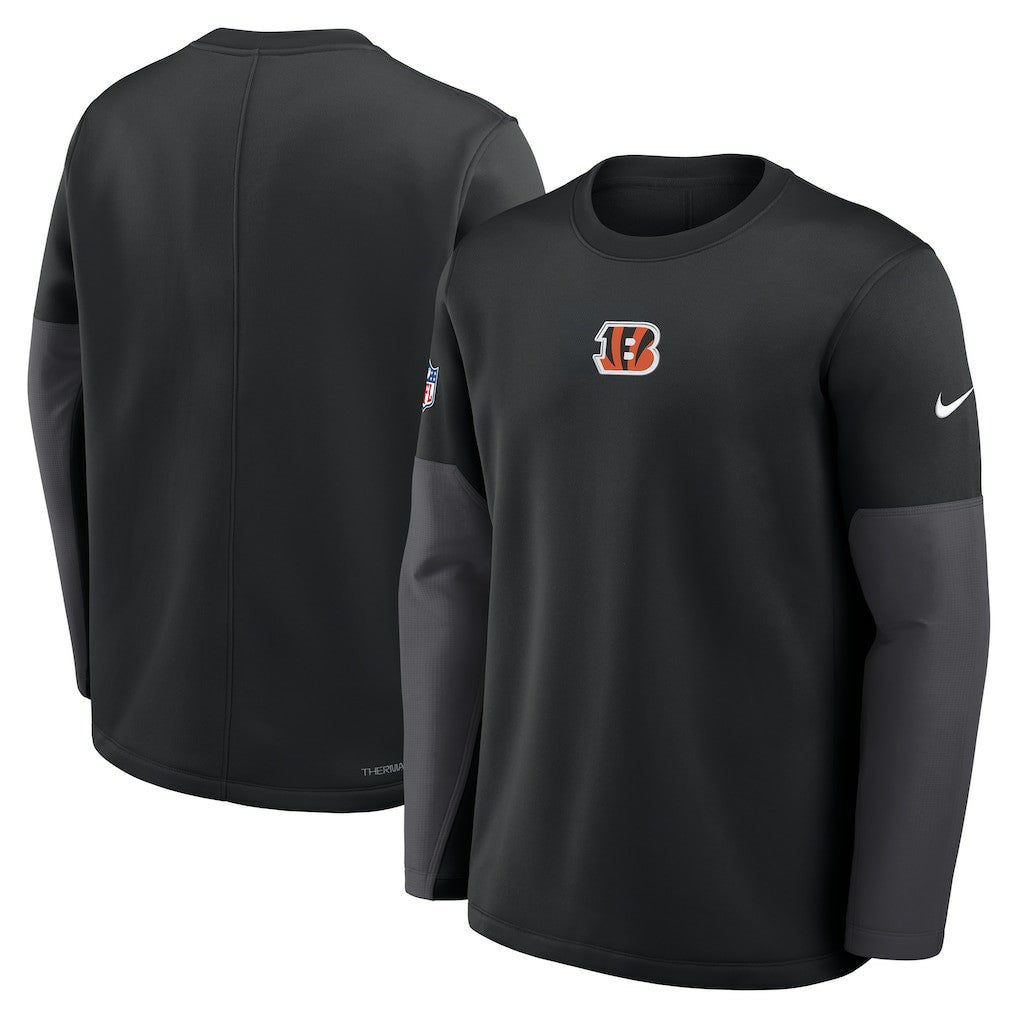 Cincinnati Bengals Sideline Coach Therma-FIT Long Sleeve T-Shirt Black - Nike