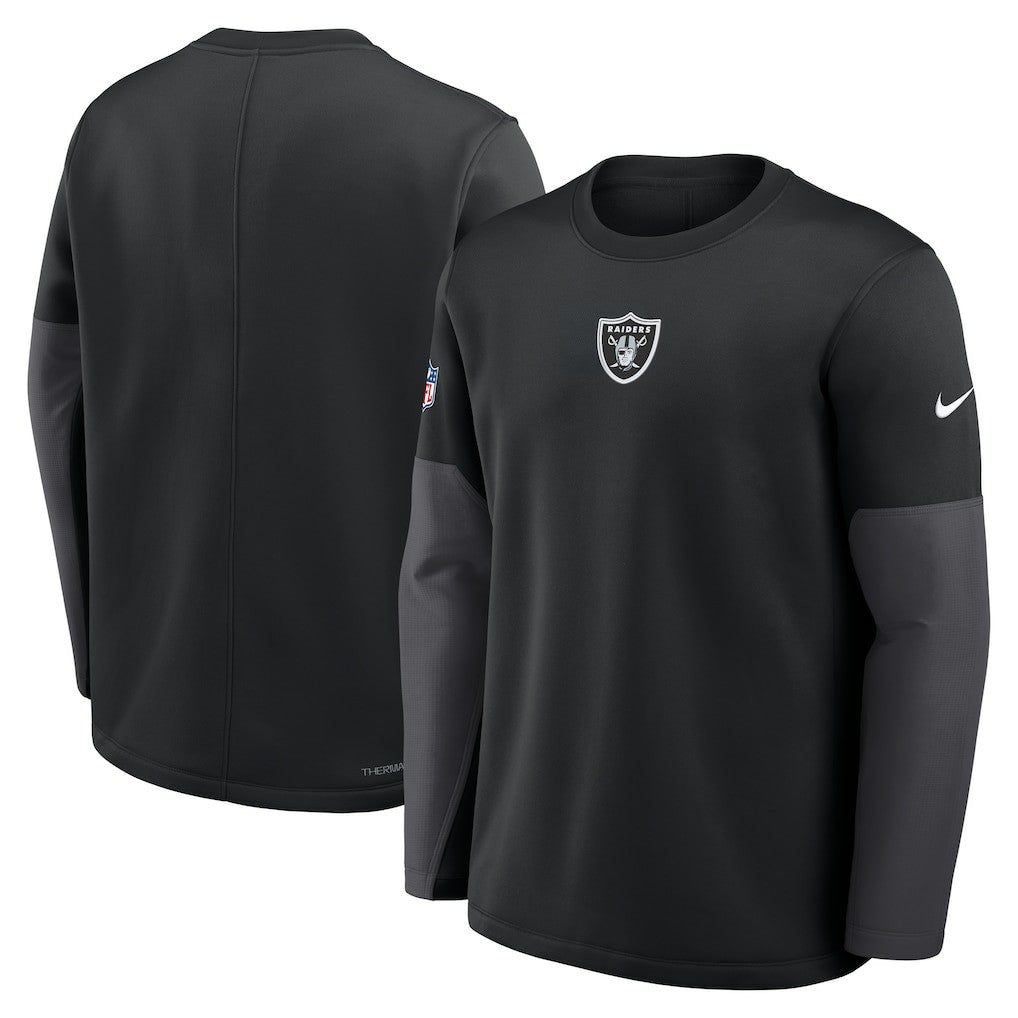 Las Vegas Raiders Sideline Coach Therma-FIT Long Sleeve T-Shirt Black - Nike
