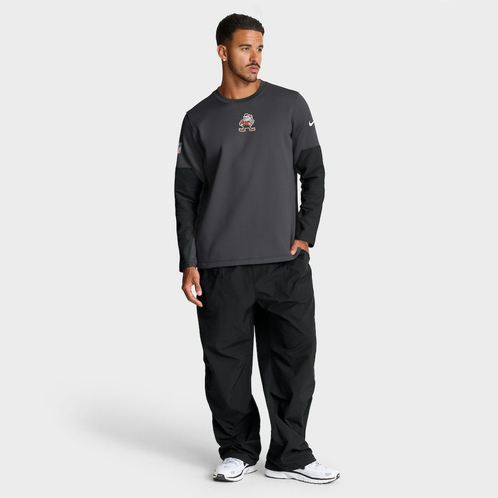 Cleveland Browns Sideline Coach Therma-FIT Long Sleeve T-Shirt Anthracite - Nike