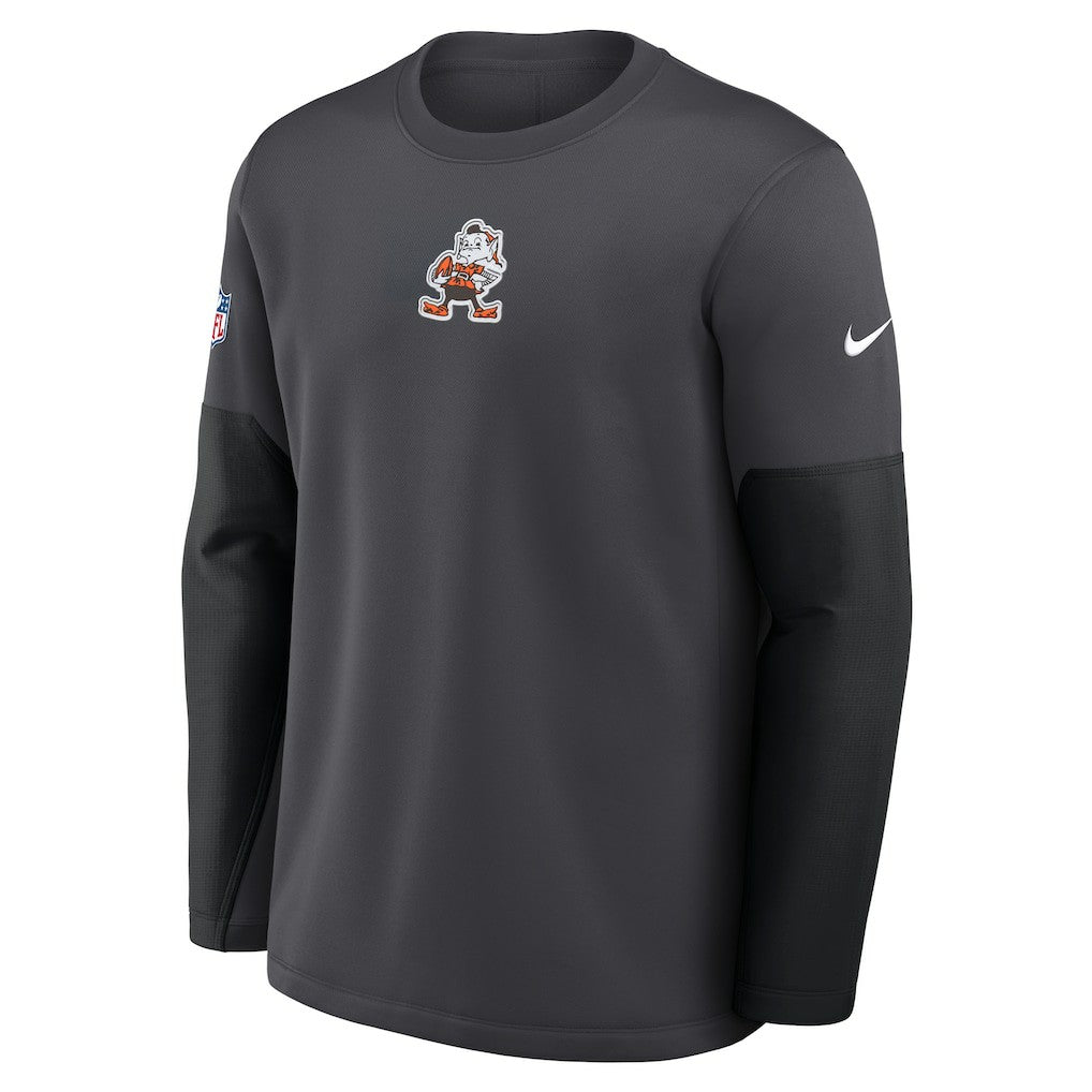 Cleveland Browns Sideline Coach Therma-FIT Long Sleeve T-Shirt Anthracite - Nike