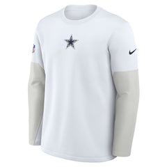 Dallas Cowboys Sideline Coach Therma-FIT Long Sleeve T-Shirt White - Nike
