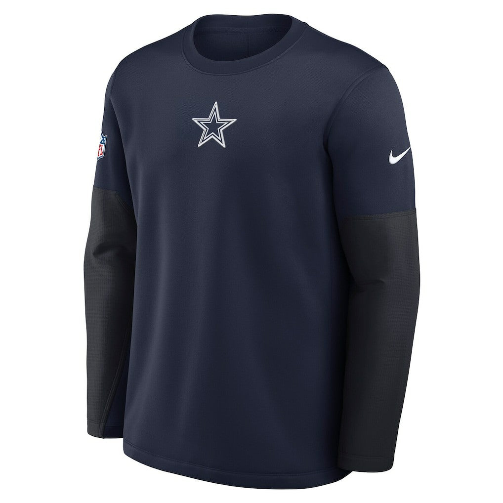 Dallas Cowboys Sideline Coach Therma-FIT Long Sleeve T-Shirt Navy - Nike