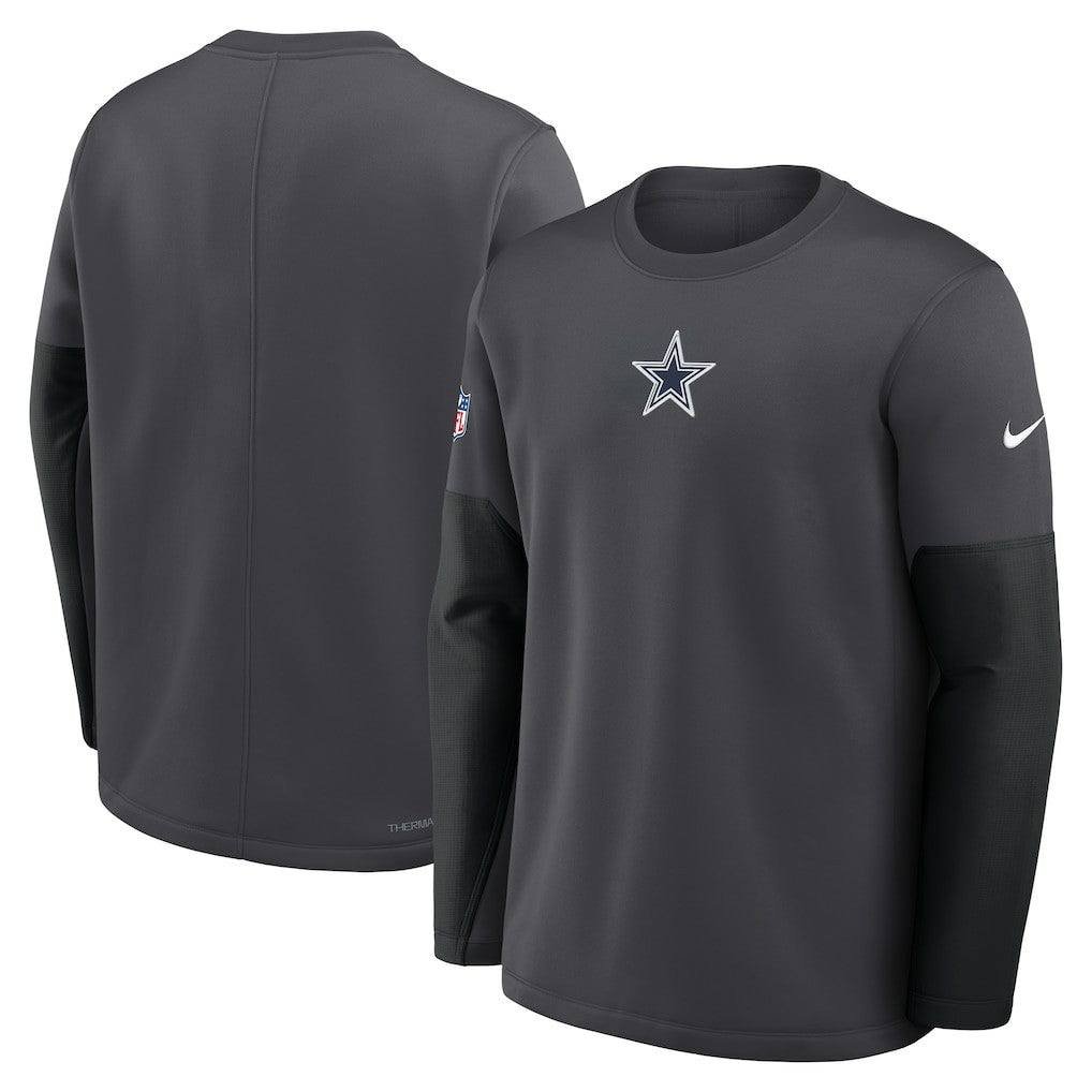 Dallas Cowboys Sideline Coach Therma-FIT Long Sleeve T-Shirt Anthracite - Nike