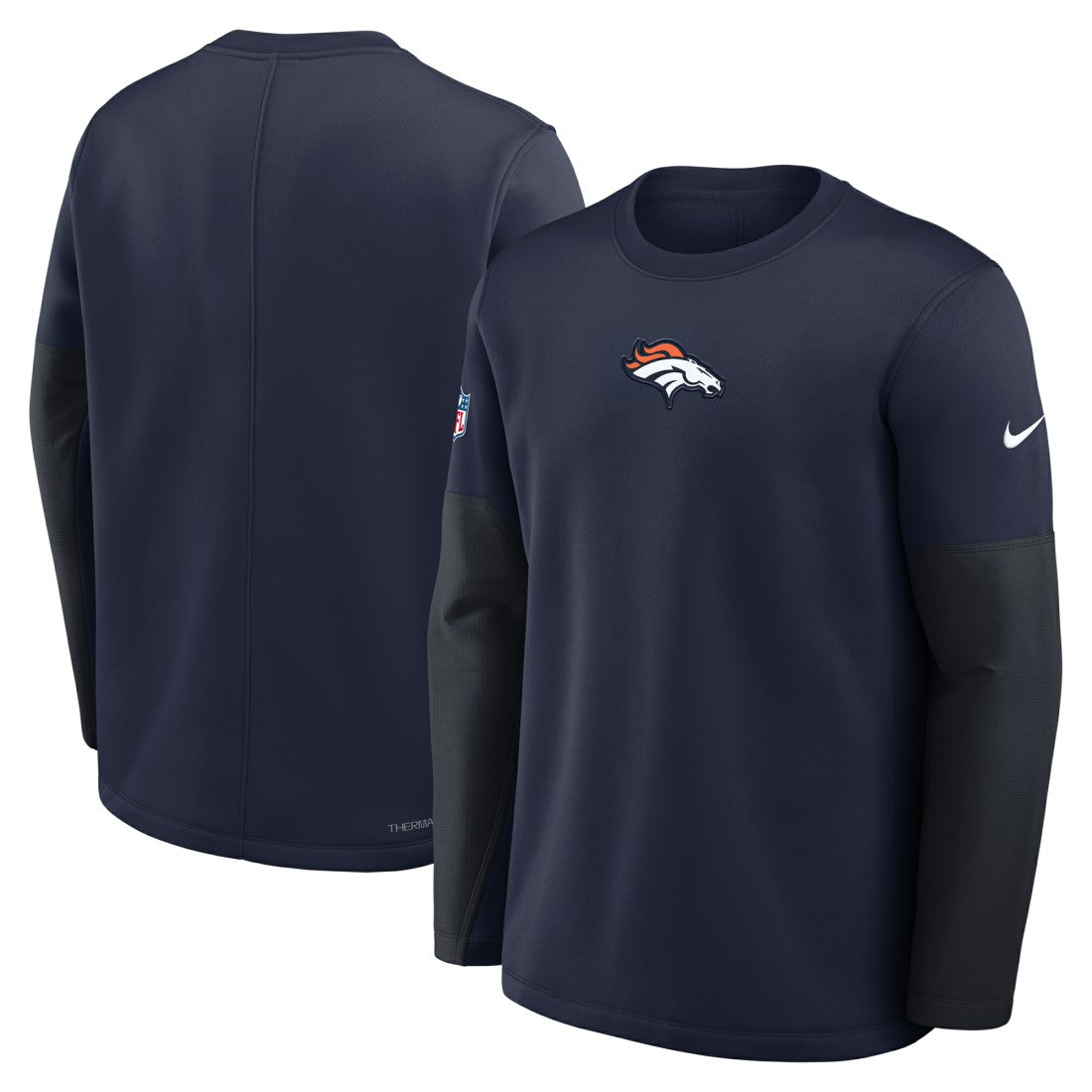 Denver Broncos Sideline Coach Therma-FIT Long Sleeve T-Shirt Navy - Nike