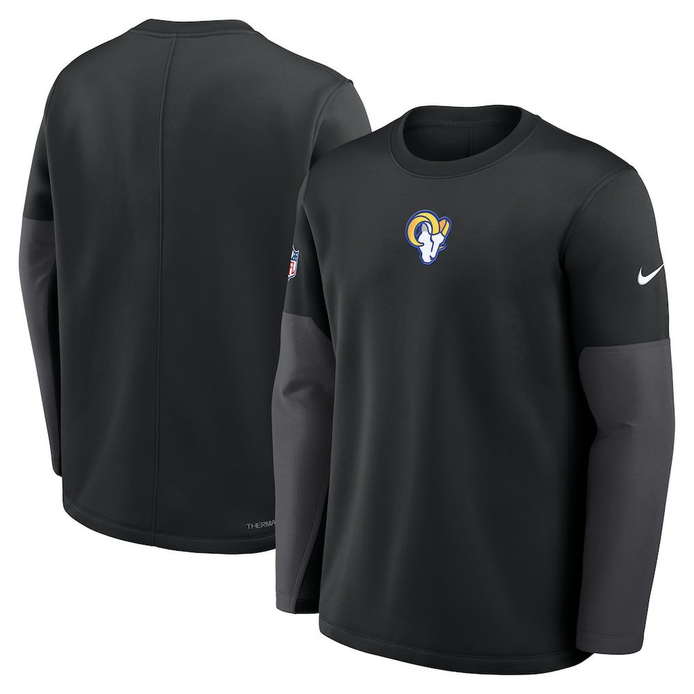 Los Angeles Rams Sideline Coach Therma-FIT Long Sleeve T-Shirt Black - Nike