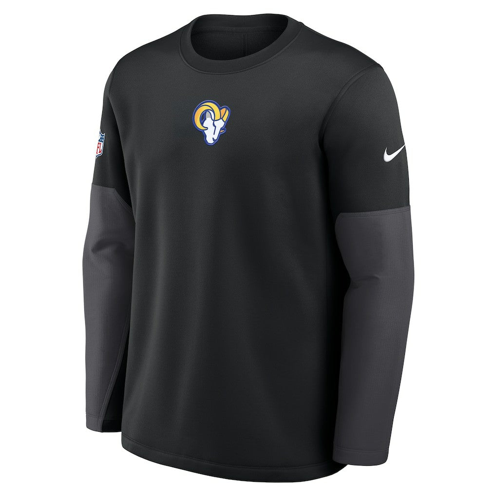 Los Angeles Rams Sideline Coach Therma-FIT Long Sleeve T-Shirt Black - Nike