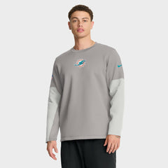 Miami Dolphins Sideline Coach Therma-FIT Long Sleeve T-Shirt Gray - Nike