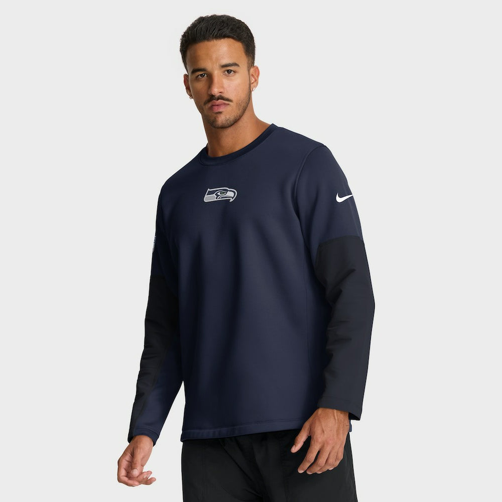 Seattle Seahawks Sideline Coach Therma-FIT Long Sleeve T-Shirt College Navy - Nike