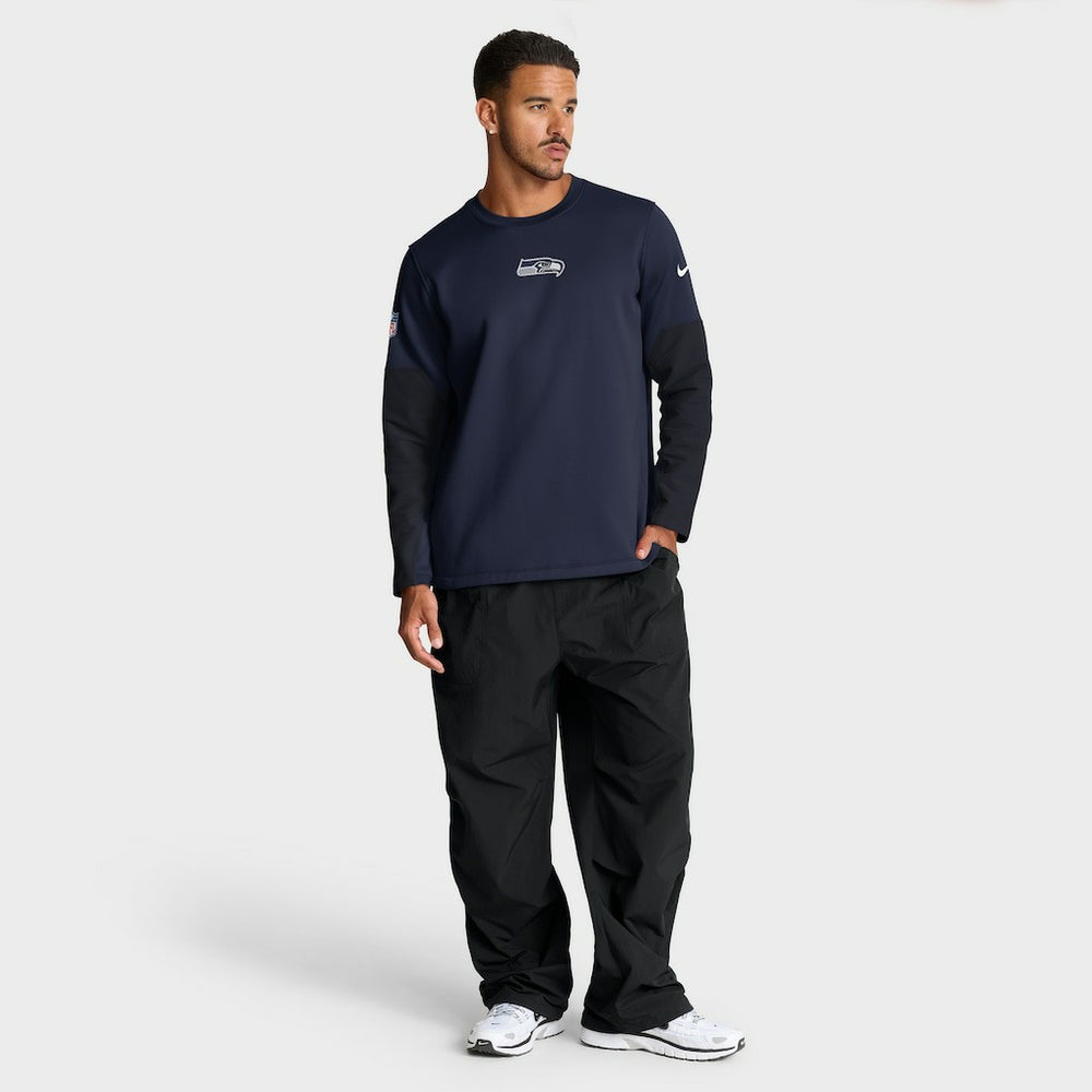 Seattle Seahawks Sideline Coach Therma-FIT Long Sleeve T-Shirt College Navy - Nike