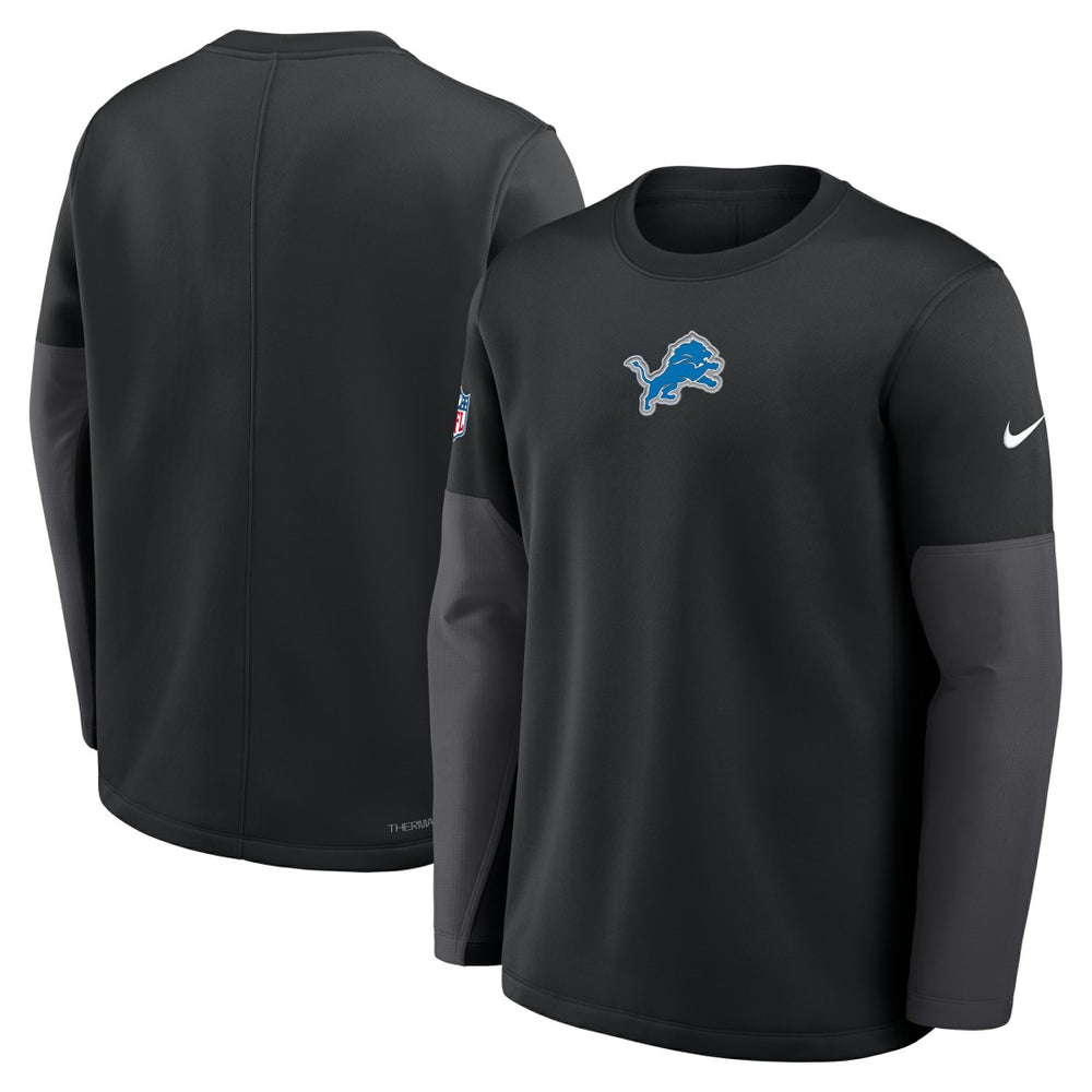 Detroit Lions Sideline Coach Therma-FIT Long Sleeve T-Shirt Black - Nike