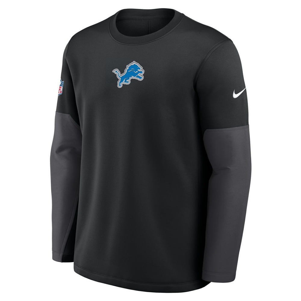 Detroit Lions Sideline Coach Therma-FIT Long Sleeve T-Shirt Black - Nike