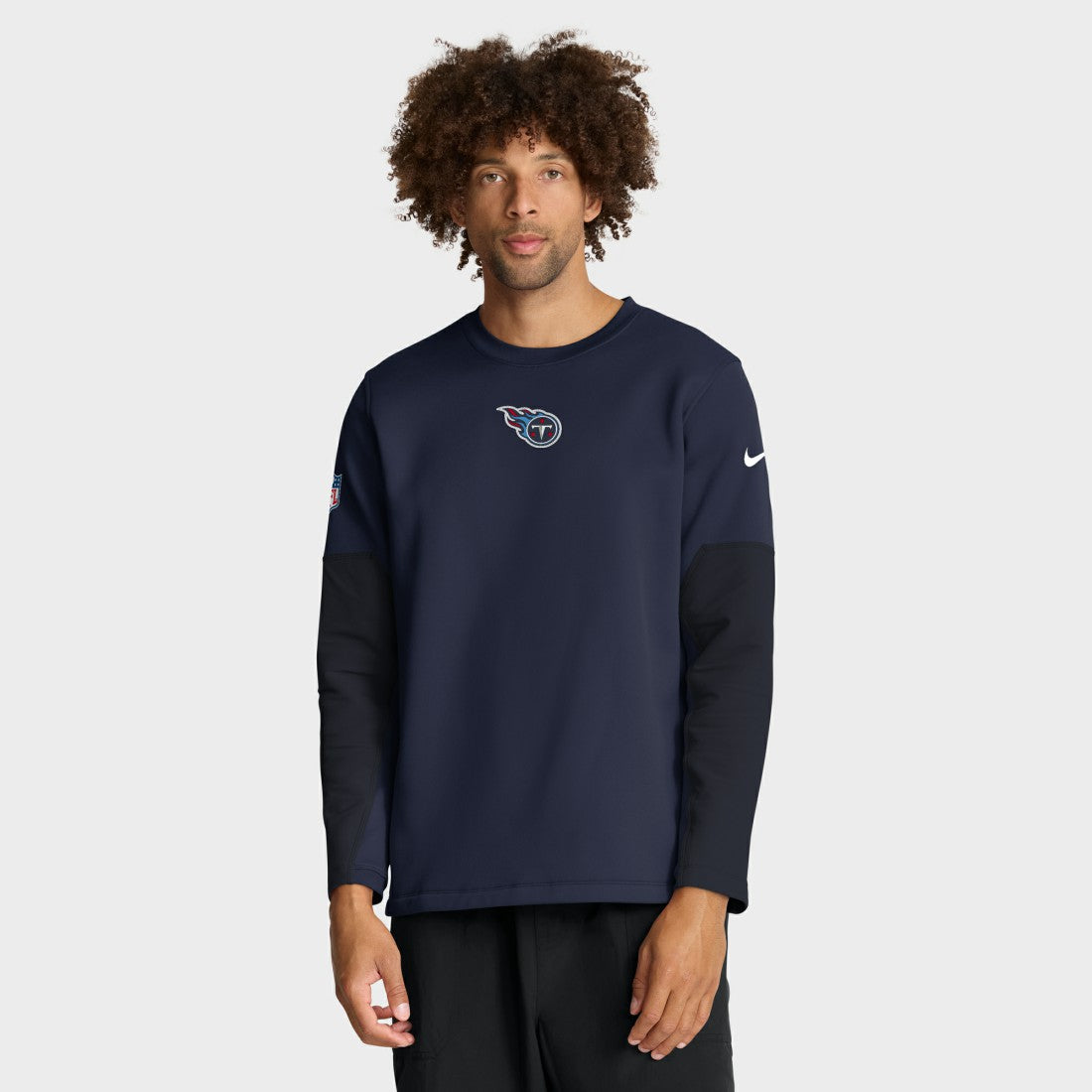 Tennessee Titans Sideline Coach Therma-FIT Long Sleeve T-Shirt Navy - Nike