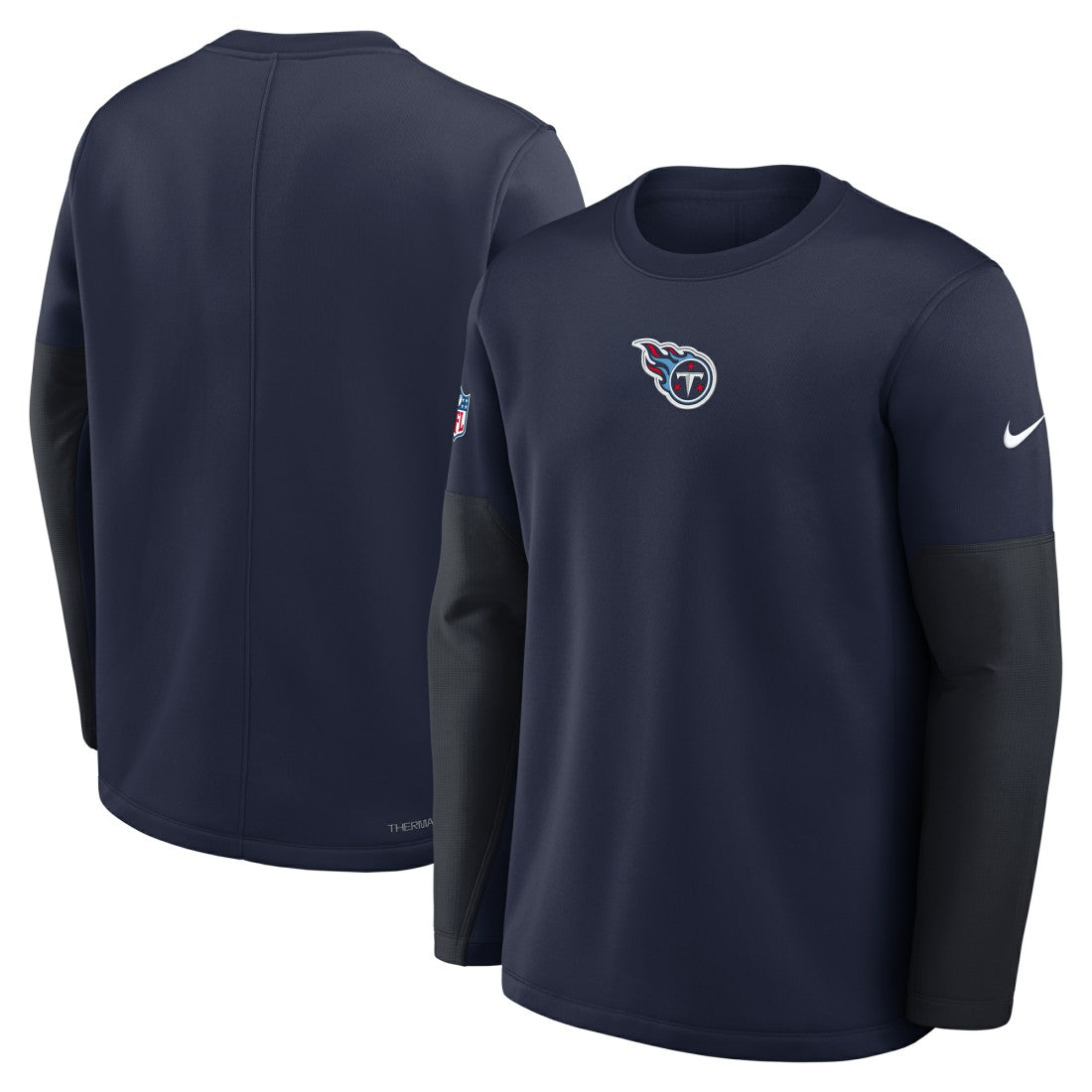 Tennessee Titans Sideline Coach Therma-FIT Long Sleeve T-Shirt Navy - Nike