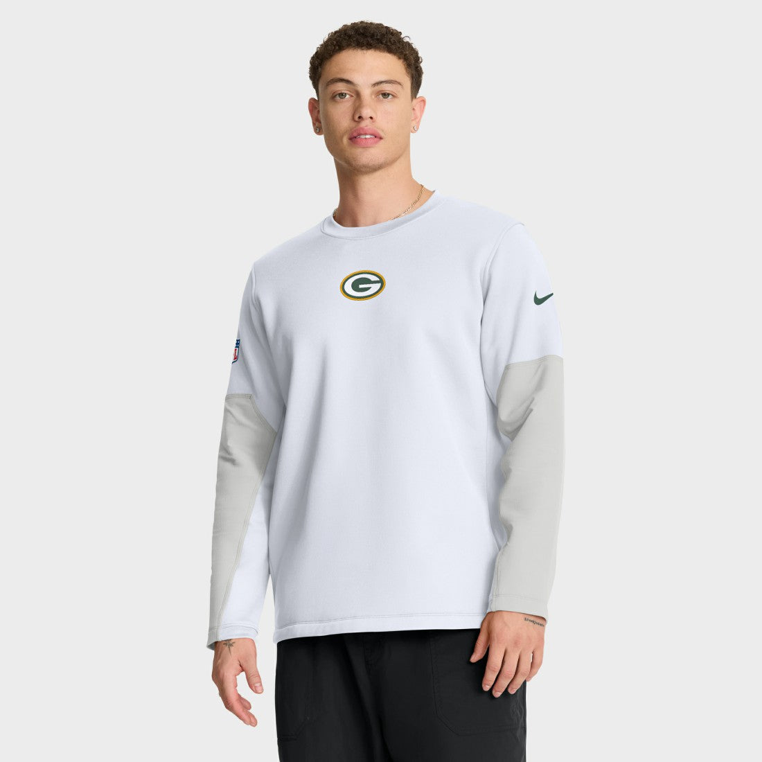 Green Bay Packers Sideline Coach Therma-FIT Long Sleeve T-Shirt White - Nike