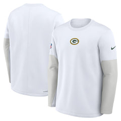 Green Bay Packers Sideline Coach Therma-FIT Long Sleeve T-Shirt White - Nike