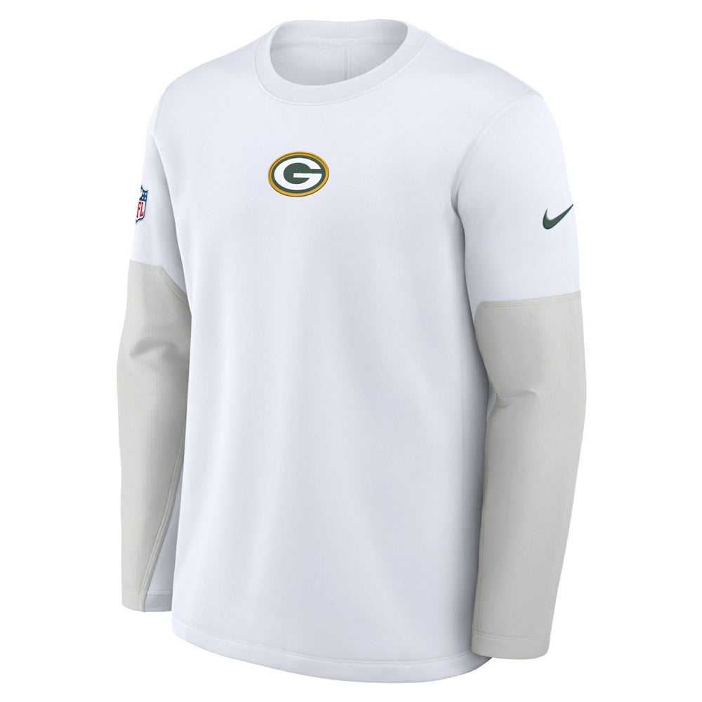 Green Bay Packers Sideline Coach Therma-FIT Long Sleeve T-Shirt White - Nike
