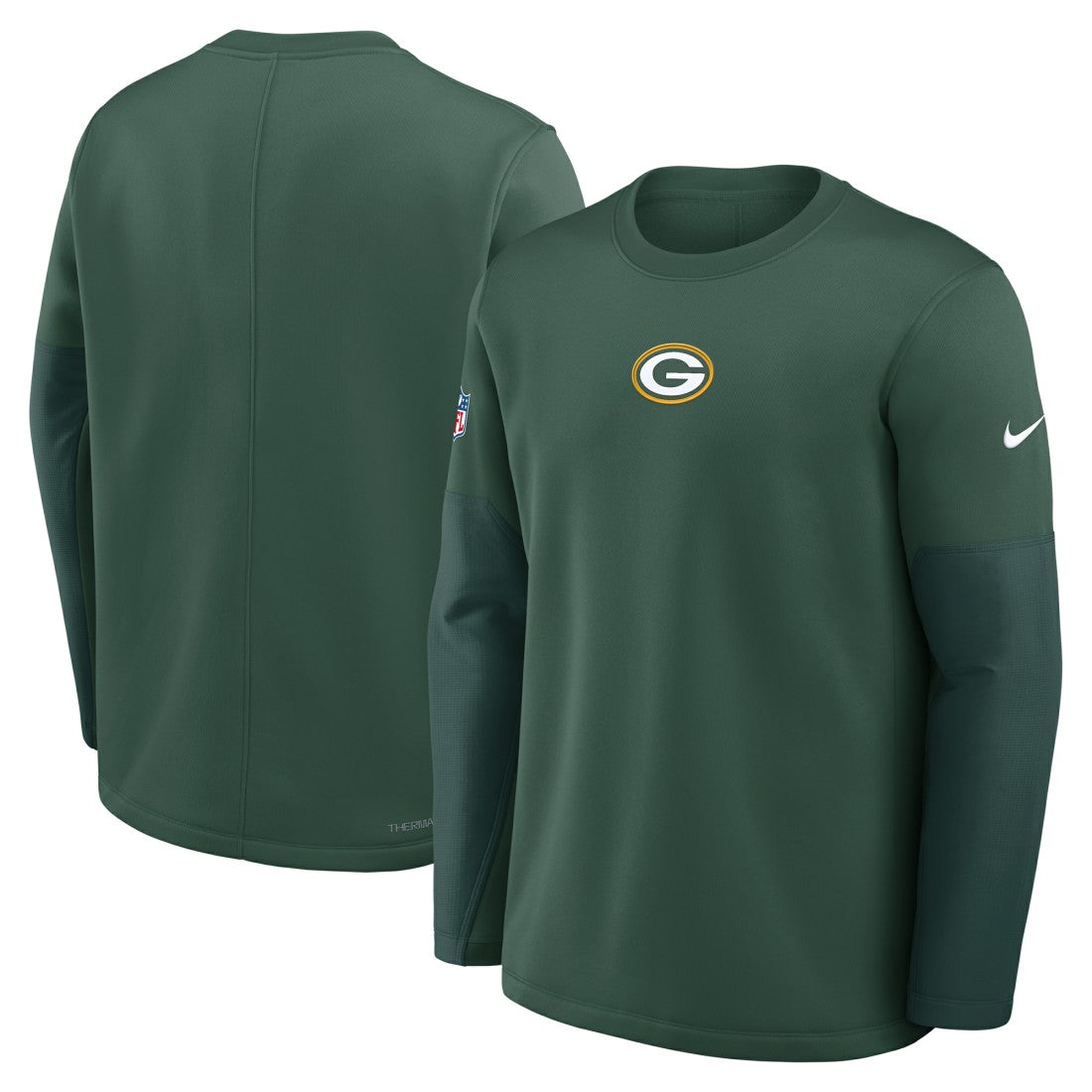 Green Bay Packers Sideline Coach Therma-FIT Long Sleeve T-Shirt Green - Nike