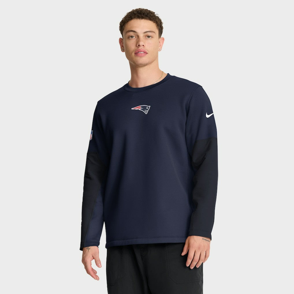 New England Patriots Sideline Coach Therma-FIT Long Sleeve T-Shirt Navy - Nike