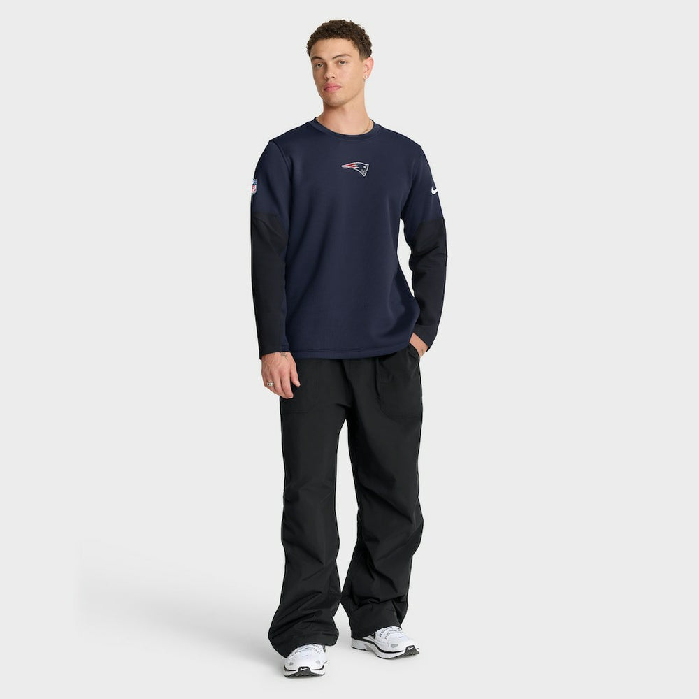 New England Patriots Sideline Coach Therma-FIT Long Sleeve T-Shirt Navy - Nike