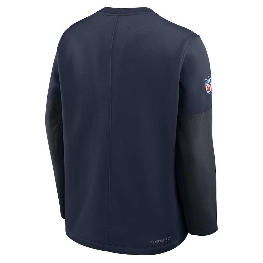 New England Patriots Sideline Coach Therma-FIT Long Sleeve T-Shirt Navy - Nike