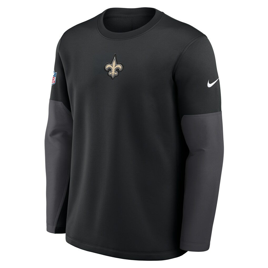 New Orleans Saints Sideline Coach Therma-FIT Long Sleeve T-Shirt Black - Nike