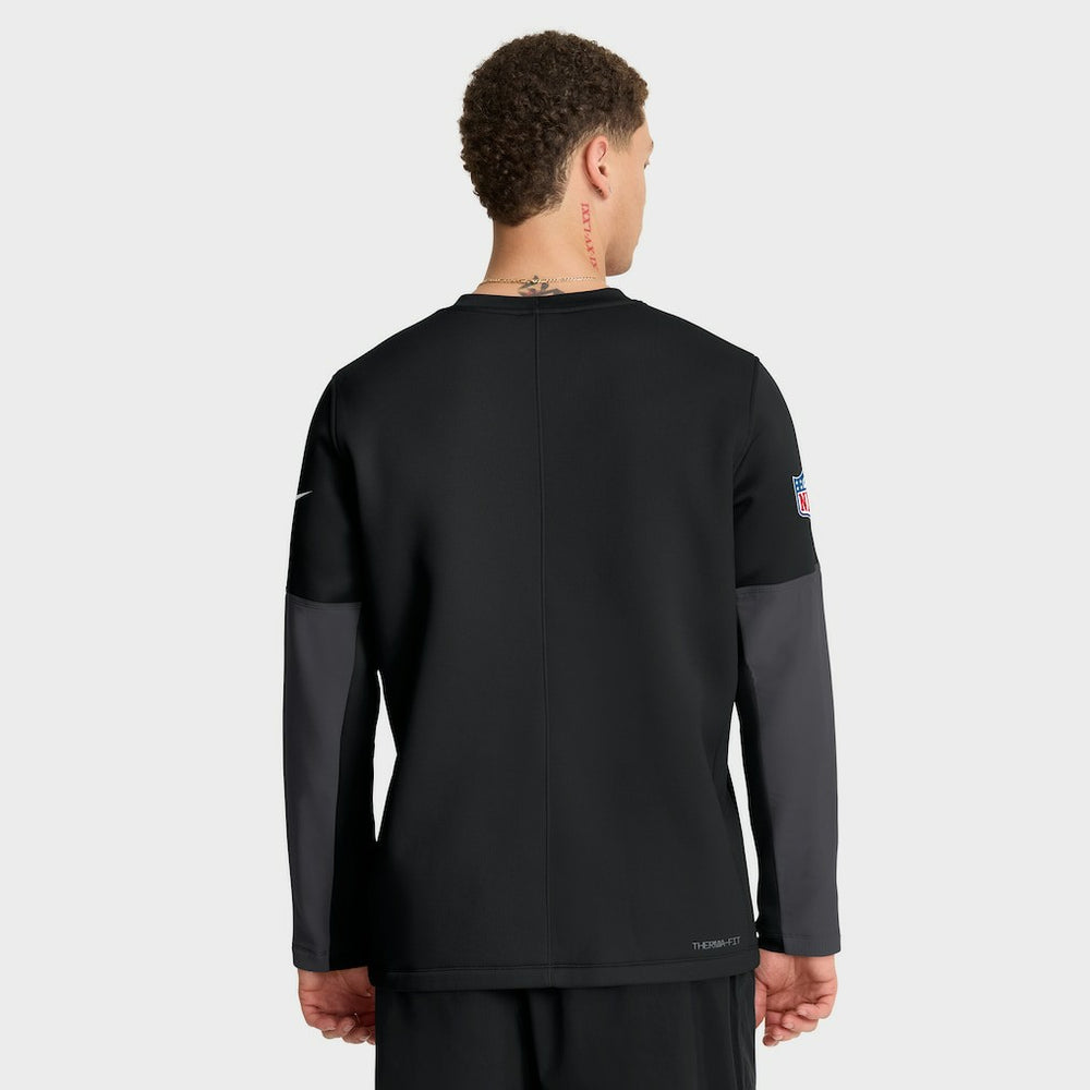 Atlanta Falcons Sideline Coach Therma-FIT Long Sleeve T-Shirt Black - Nike