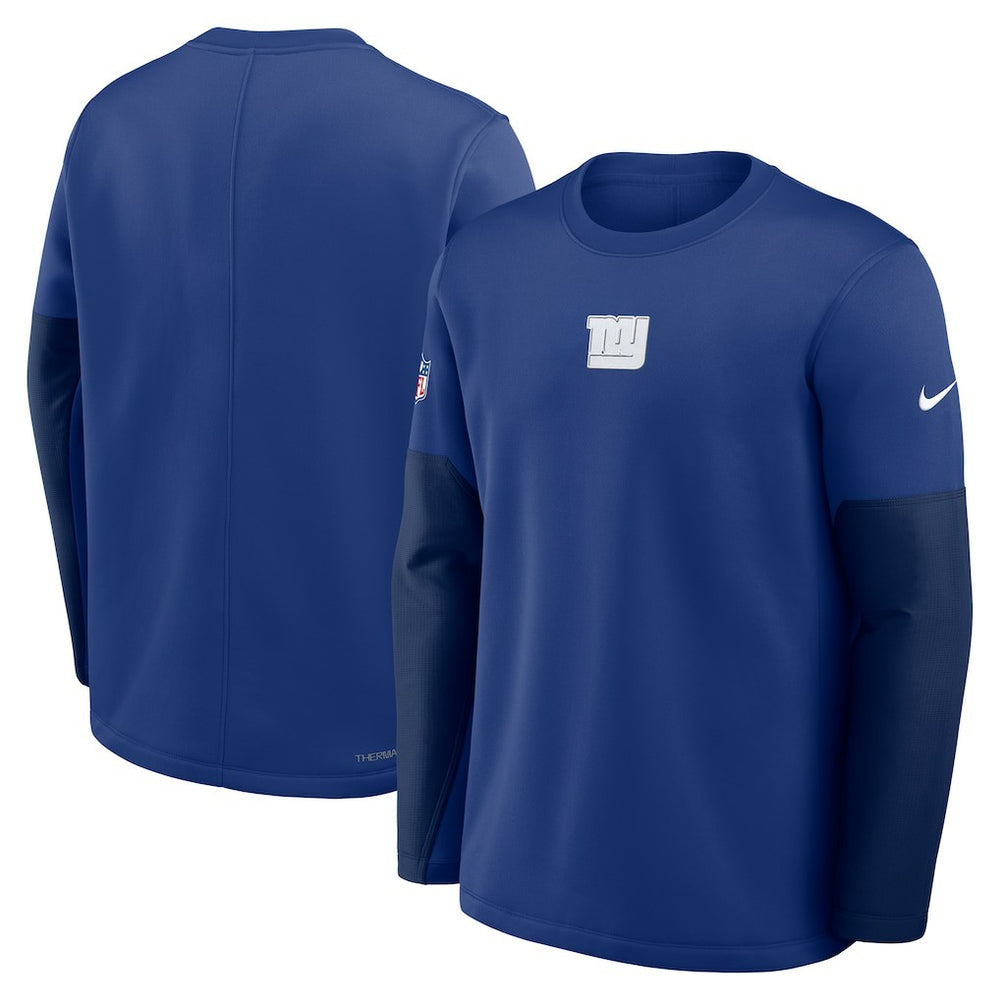 New York Giants Sideline Coach Therma-FIT Long Sleeve T-Shirt Royal - Nike