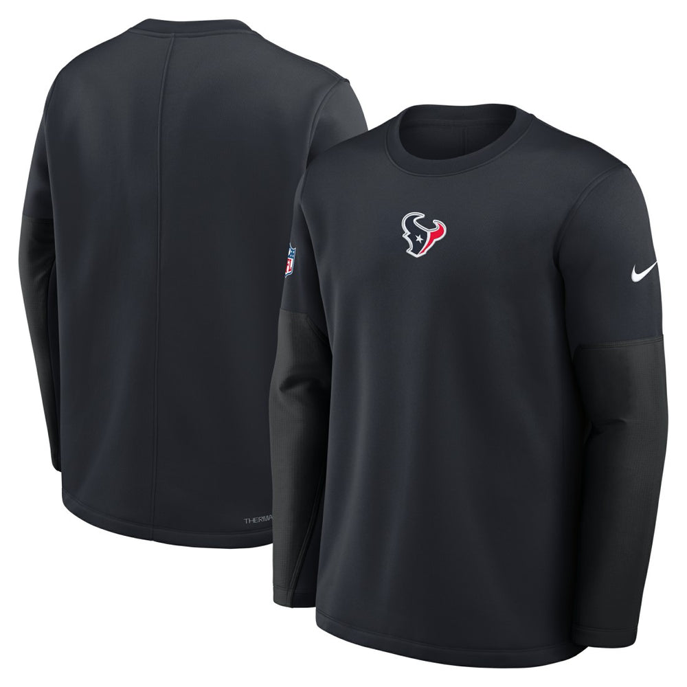 Houston Texans Sideline Coach Therma-FIT Long Sleeve T-Shirt Navy - Nike