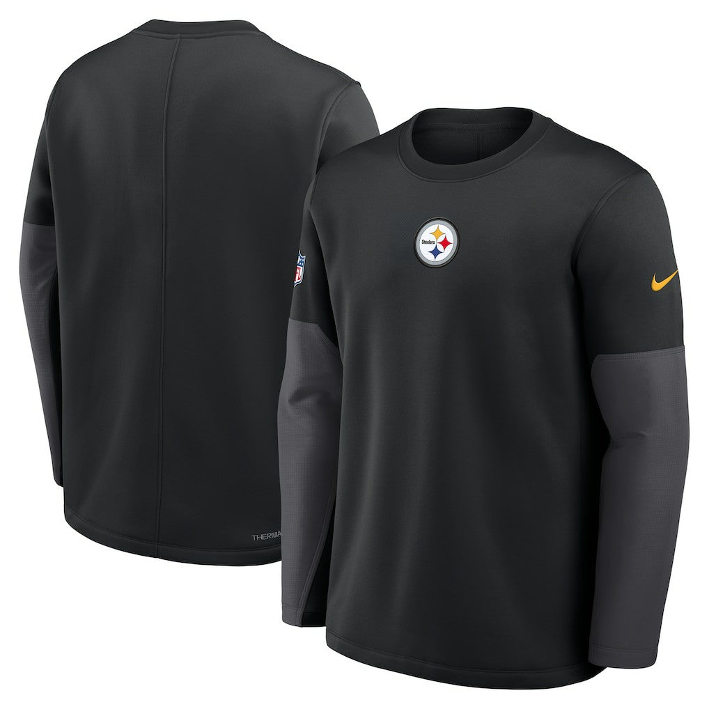 Pittsburgh Steelers Sideline Coach Therma-FIT Long Sleeve T-Shirt Black - Nike