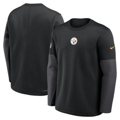 Pittsburgh Steelers Sideline Coach Therma-FIT Long Sleeve T-Shirt Black - Nike